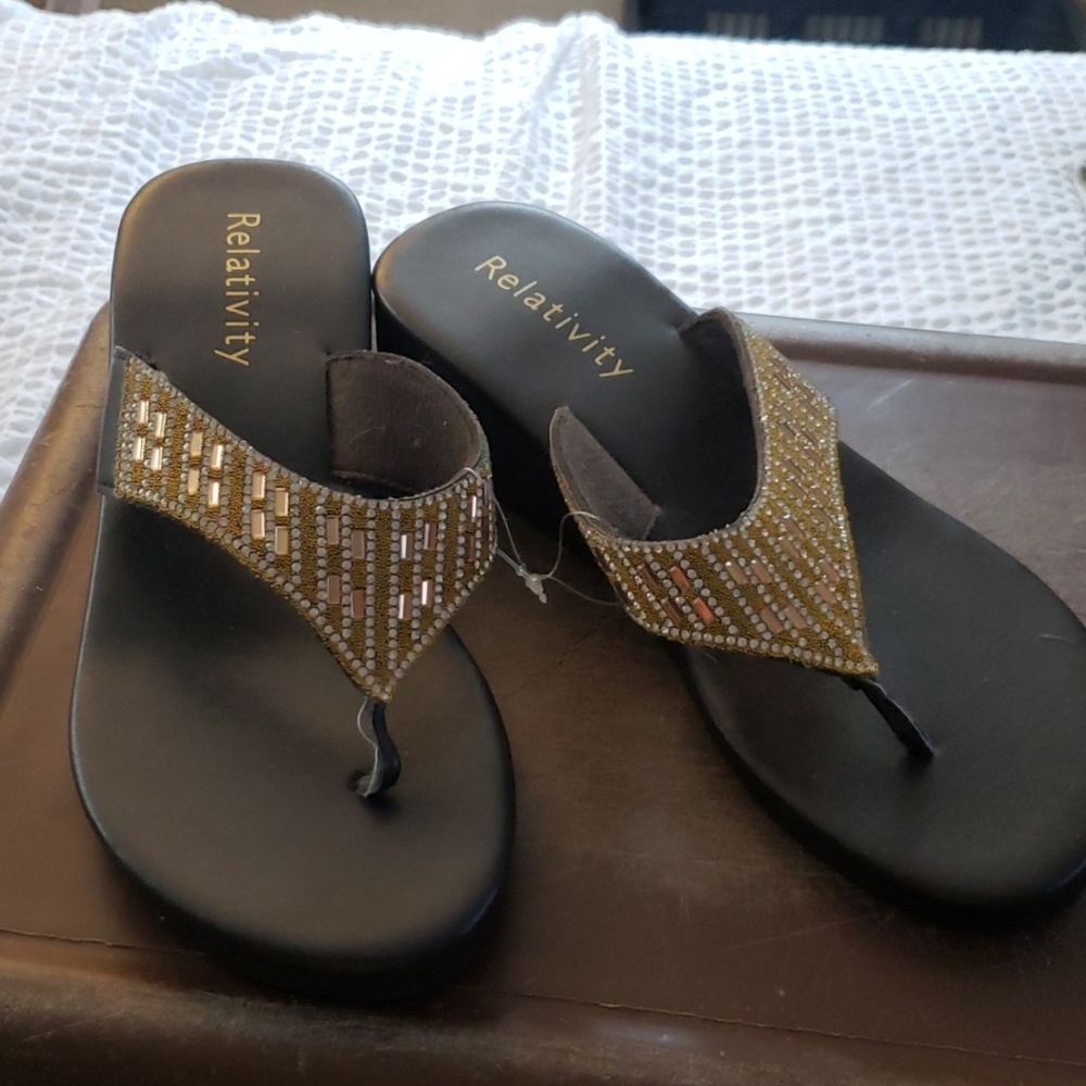 Cute gold glitter sandals